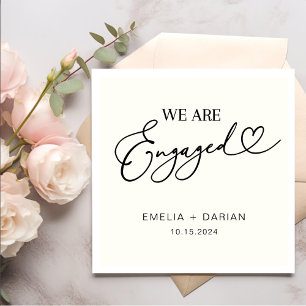 Einfache Moderne Wir sind Verlobte Engagement-Part Serviette
