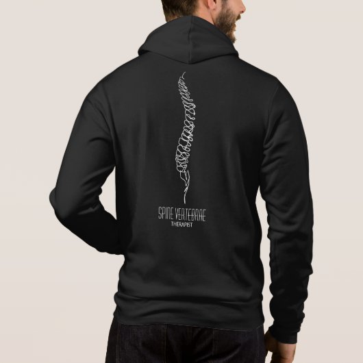 Einfache moderne Wirbelsäule Wirbel Hoodie (Rückseite)