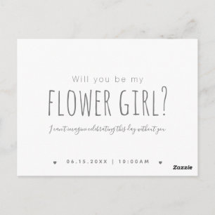 Einfache Moderne wirst du mein Blumenmädchen-Vorsc Postkarte