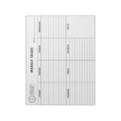 Einfache moderne Wöchentliche Aufgaben Organisator Notizblock (Rotiert)