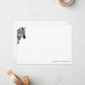Einfache moderne Zebra Personalisiert Stationery Mitteilungskarte (Vorderseite/Rückseite Beispiel)