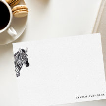 Einfache moderne Zebra Personalisiert Stationery