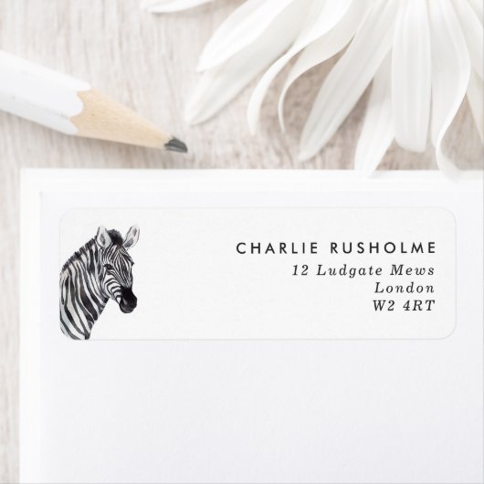 Einfache moderne Zebra-Personalisierte Rücksendead (Insitu)