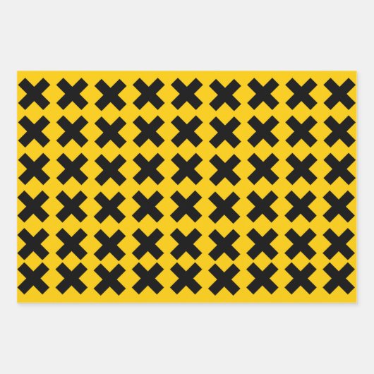 Einfache, moderne Zeichen der Gelb- und Schwarzen  Geschenkpapier Set (Vorderseite 3)