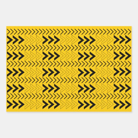 Einfache, moderne Zeichen der Gelb- und Schwarzen  Geschenkpapier Set (Vorderseite)