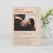 Einfache moderne Zeitung Inspiriert Hochzeit Einladung (Stehend Vorderseite)