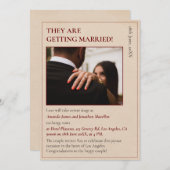 Einfache moderne Zeitung Inspiriert Hochzeit Einladung (Vorne/Hinten)