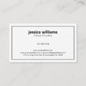 Einfache, moderne Zinn-BL-Grenze auf weißer Visite Visitenkarte (Rückseite)