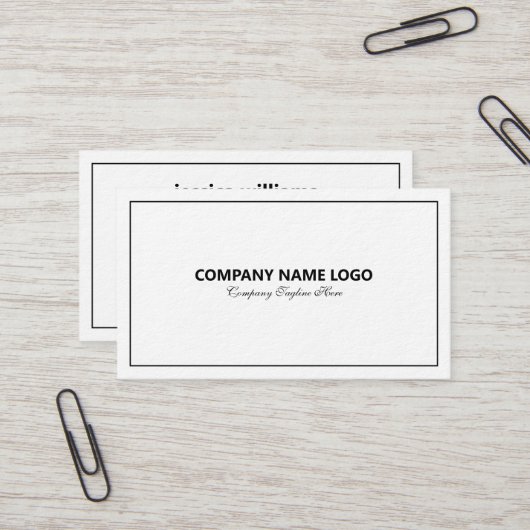 Einfache, moderne Zinn-BL-Grenze auf weißer Visite Visitenkarte (Vorderseite/Rückseite Beispiel)