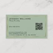 Einfache, moderne Zinn-Gold-Grenze im Gehöft Grün Visitenkarte (Rückseite)