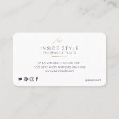 Einfache moderne Zuhause-Stage-Logo Lila Visitenkarte (Rückseite)