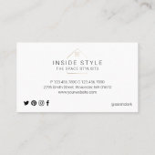 Einfache, moderne Zuhause-Stage-Logo-Schwarz Visitenkarte (Rückseite)