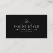 Einfache, moderne Zuhause-Stage-Logo-Schwarz Visitenkarte (Vorderseite)