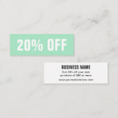 Einfache, modische Diskontkarte für Pastel / Minzg Mini Visitenkarte (Vorne/Hinten)