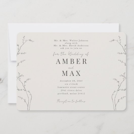 Einfache Momente Beide Eltern cremen gerundet Einladung (Vorderseite)