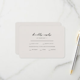 Einfache Momente Beige Dinner Optionen UAWG gerund RSVP Karte