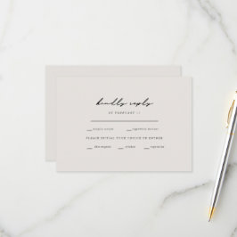 Einfache Momente Beige Dinner Optionen UAWG RSVP Karte