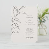 Einfache Momente HandGezeichnet Stem Wedding Ticke Einladung (Stehend Vorderseite)