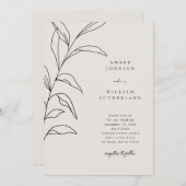 Einfache Momente handGezeichnet Stemenhochzeit Einladung (Vorne/Hinten)