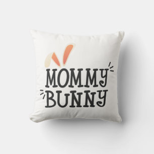 Einfache Mommy Bunny Ostertypografie Throw Kissen