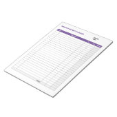 Einfache monatliche Haushaltsplanung Lila Notizblock (angewinkelt)