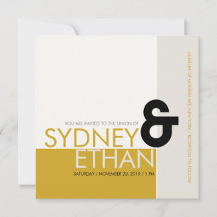 Einfache mondrianische Minimalistische Hochzeitsre Einladung