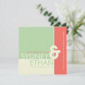 Einfache mondrianische Minimalistische Hochzeitsre Einladung (Stehend Vorderseite)