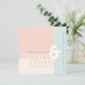 Einfache mondrianische Minimalistische Hochzeitsre Einladung (Stehend Vorderseite)