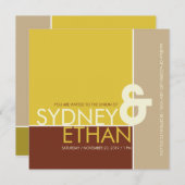 Einfache mondrianische Minimalistische Hochzeitsre Einladung (Vorne/Hinten)