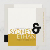 Einfache mondrische Minimalistische Moderne Hochze Einladung (Vorne/Hinten)