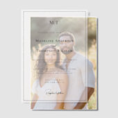 Einfache Mongram Border-Foto Hochzeit Pergament Einladungen (Versatz (Ehepaar))