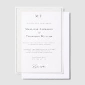 Einfache Mongram Border-Foto Hochzeit Pergament Einladungen (Versetzt)