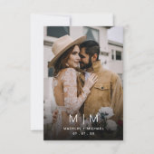 Einfache Mongram Budget Foto Hochzeit Einladung (Vorderseite)