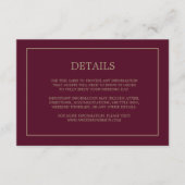 Einfache Mongram Details Burgundy Hochzeit Begleitkarte (Vorderseite)