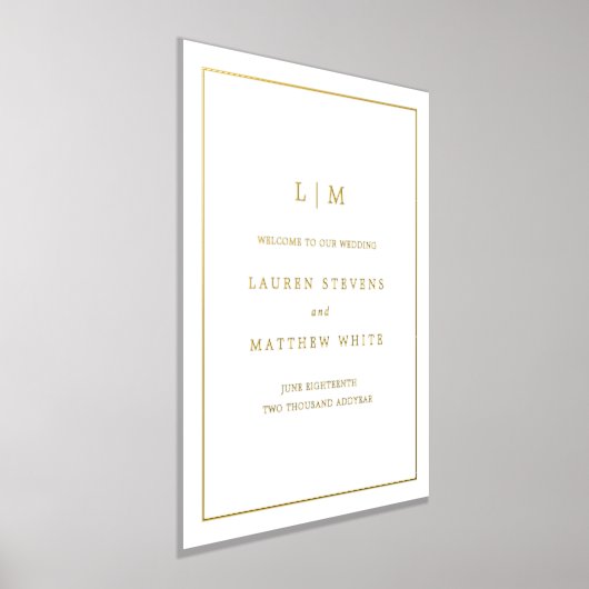 Einfache Mongram Elegant Hochzeit Foliendrucke (Ablage )