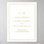 Einfache Mongram Elegant Hochzeit Foliendrucke (Vorderseite)