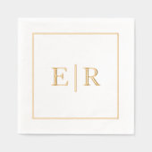 Einfache Mongram Elegant Hochzeit Servietten Mit Folie (Vorderseite)