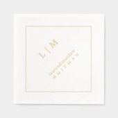 Einfache Mongram Elegant Hochzeit Servietten Mit Folie (Vorderseite)