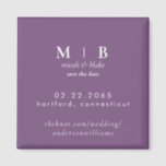 Einfache Mongram Lavender Wedding Save the Date Magnet<br><div class="desc">Zeitgenössische Lavender Monogram Wedding Save the Date Magnet.</div>