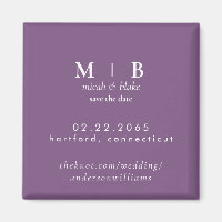 Einfache Mongram Lavender Wedding Save the Date