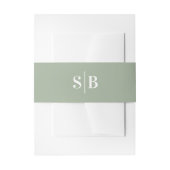 Einfache Mongram Light Leaf Green Wedding Einladungsbanderole (Vorderseite Beispiel)