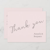 Einfache Mongram Minimalistisch Misty Rose Hochzei (Vorne/Hinten)