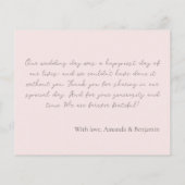 Einfache Mongram Minimalistisch Misty Rose Hochzei (Rückseite)