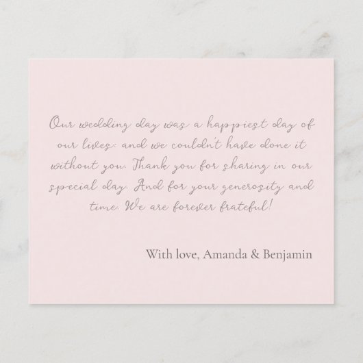 Einfache Mongram Minimalistisch Misty Rose Hochzei (Rückseite)