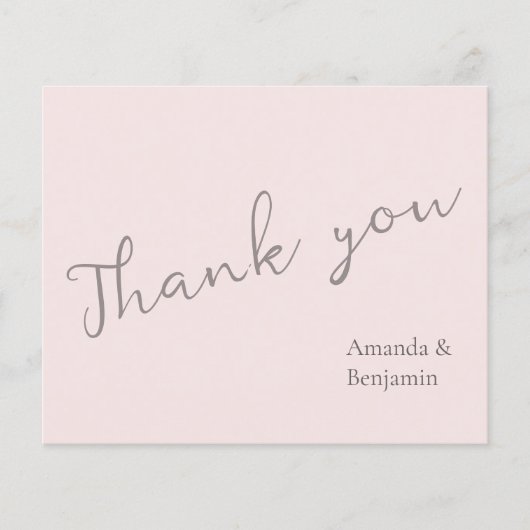 Einfache Mongram Minimalistisch Misty Rose Hochzei (Vorderseite)