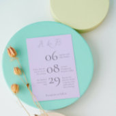 Einfache Mongram Minimalistisch-Pale-Lavendel-Hoch Einladung