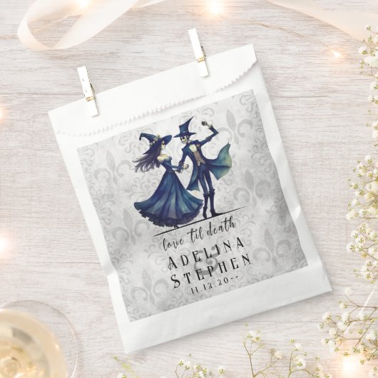 Einfache Mongram Skeleton Halloween QR Code Hochze Geschenktütchen (Ausgeschnitten)