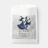 Einfache Mongram Skeleton Halloween QR Code Hochze Geschenktütchen (Vorderseite)