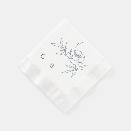 Einfache Mongram Wedding Napkins Serviette (Ecke)