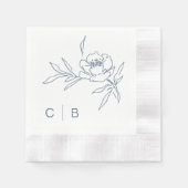 Einfache Mongram Wedding Napkins Serviette (Vorderseite)